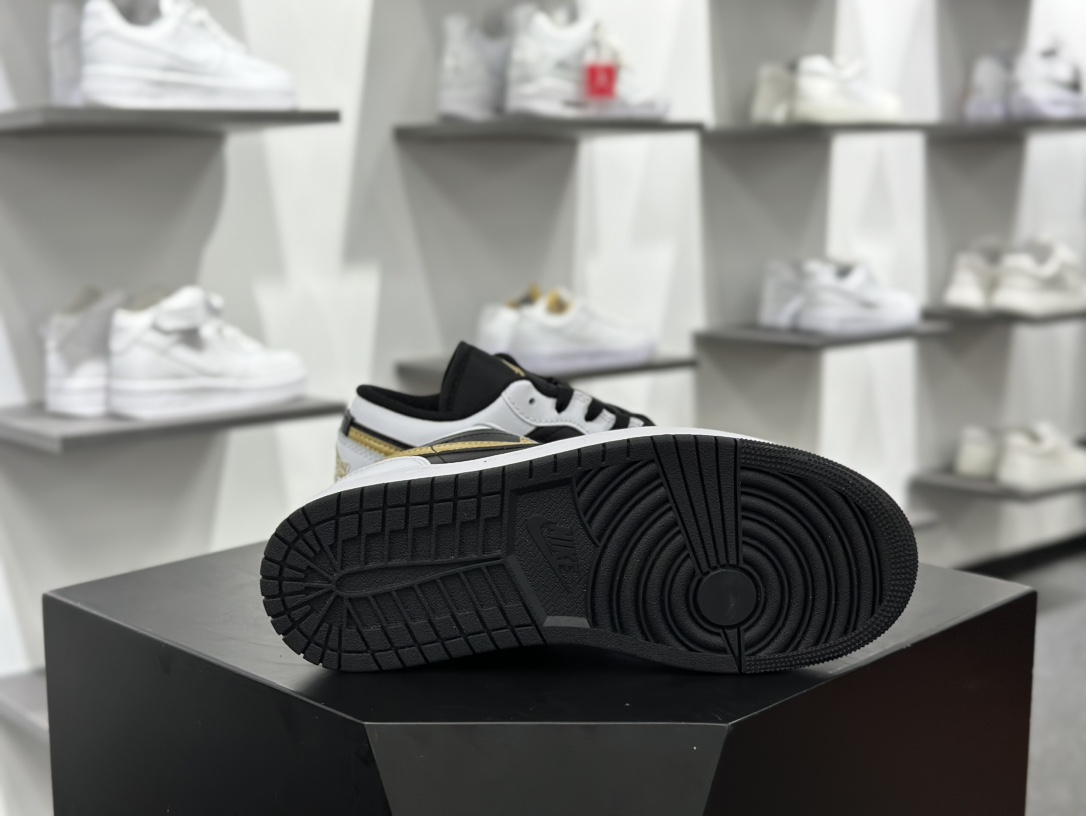 Air Jordan 1 Low”White/Black/Metallic Gold”AJ1乔丹一代低帮篮球鞋“白黑金钩”553558-172