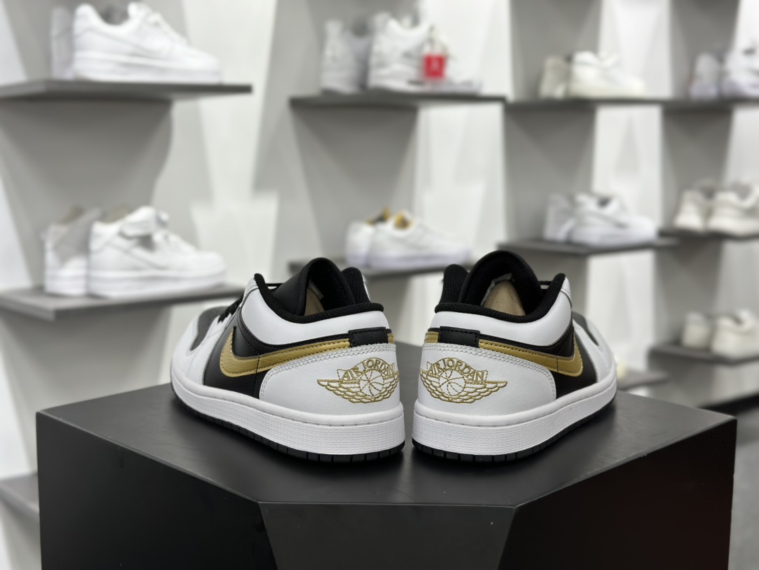 Air Jordan 1 Low”White/Black/Metallic Gold”AJ1乔丹一代低帮篮球鞋“白黑金钩”553558-172