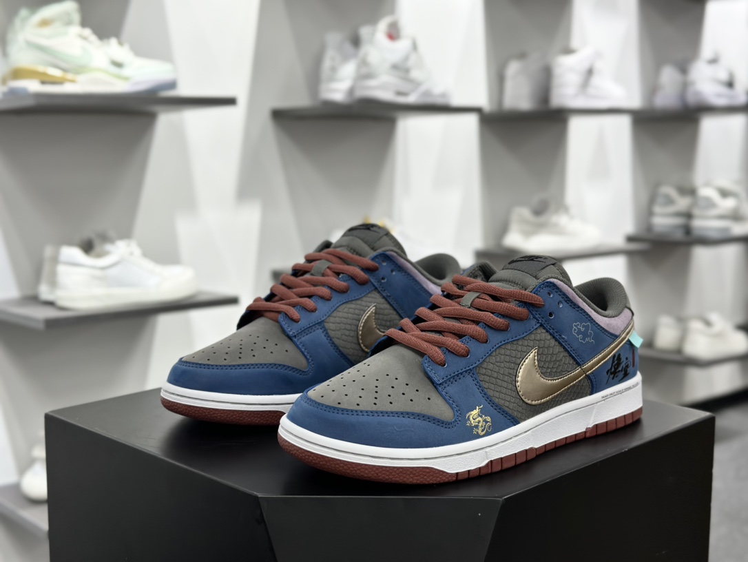 耐克Nike SB Dunk Low”Black Myth: Wu kong”扣篮系列低帮板鞋“藏蓝灰酒红金黑悟空”DV2433-109