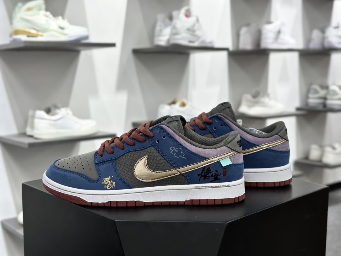 耐克Nike SB Dunk Low”Black Myth: Wu kong”扣篮系列低帮板鞋“藏蓝灰酒红金黑悟空”DV2433-109