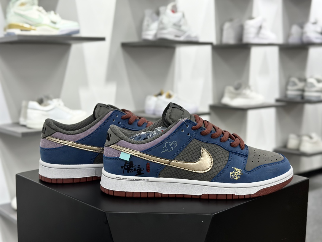 耐克Nike SB Dunk Low”Black Myth: Wu kong”扣篮系列低帮板鞋“藏蓝灰酒红金黑悟空”DV2433-109