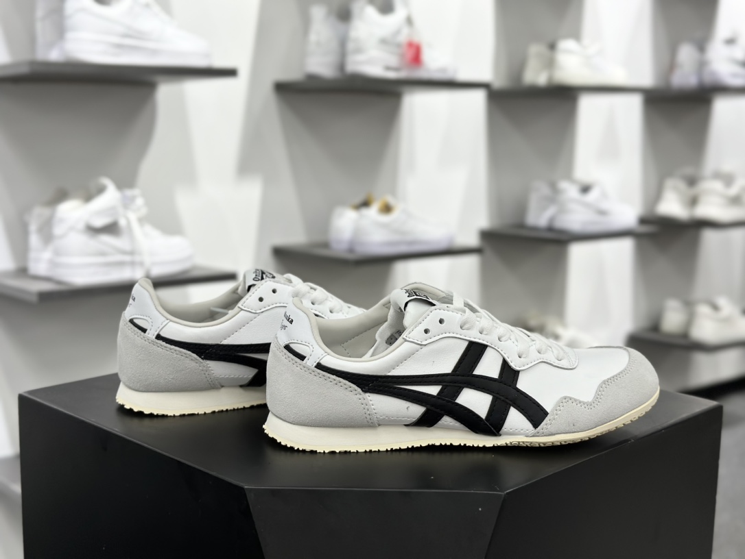 鬼塚虎/Onitsuka Tiger Serrano Low 塞拉诺系列低帮慢跑鞋“白黑浅灰”1183C285-200