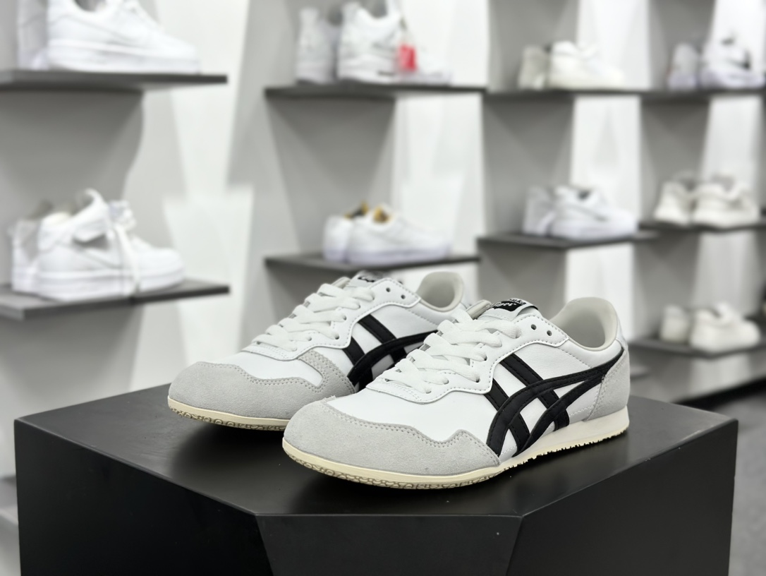 鬼塚虎/Onitsuka Tiger Serrano Low 塞拉诺系列低帮慢跑鞋“白黑浅灰”1183C285-200