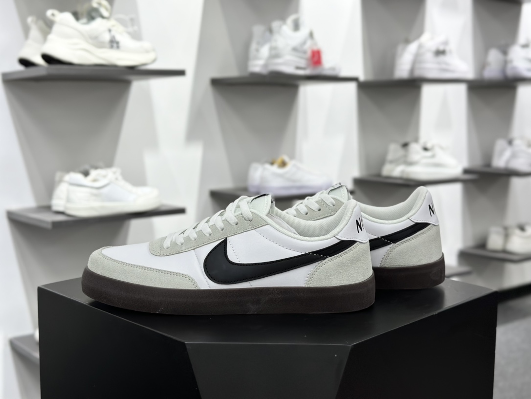 Nike Killshot 2 Leather 致命射击二代系列低帮美式板鞋“皮革白灰黑焦糖底”HF1054-100