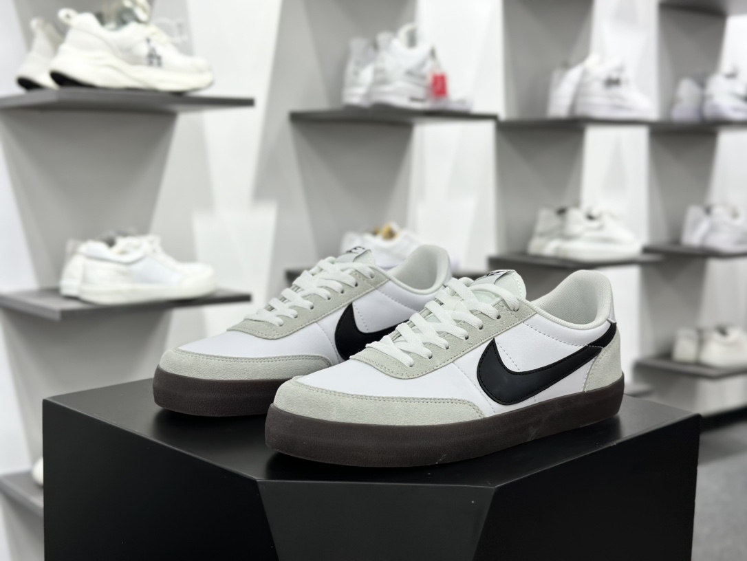 Nike Killshot 2 Leather 致命射击二代系列低帮美式板鞋“皮革白灰黑焦糖底”HF1054-100