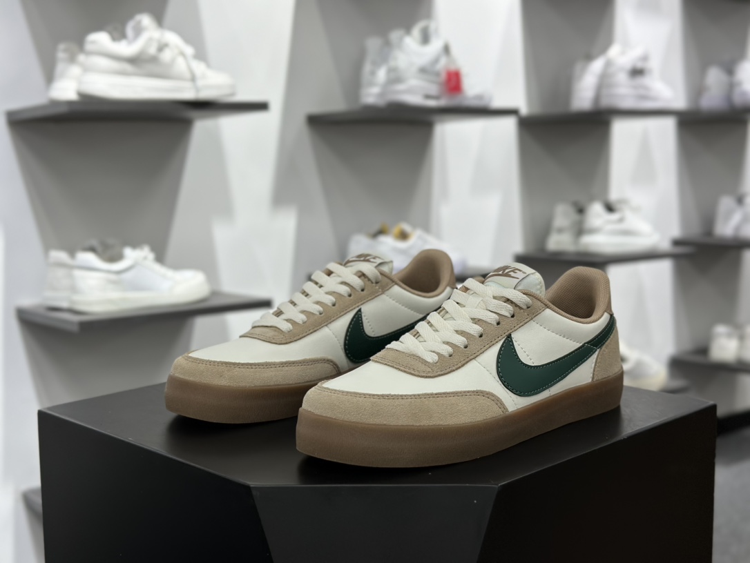 Nike Killshot 2 Leather 致命射击二代系列低帮美式经典板鞋“皮革奶茶白黄暗绿生胶底”HF14861-133