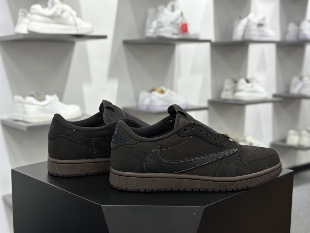 Travis Scott X Nike Air Jordan 1 Low OG SP”Velvet Brown”AJ1乔丹一代经典低帮篮球鞋“TS联名咖啡棕黑倒钩11.0” DM7866-202