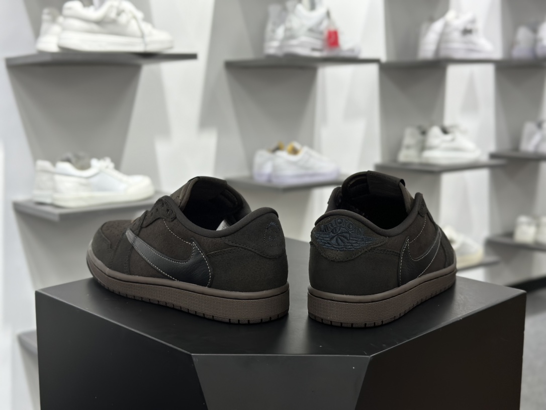 Travis Scott X Nike Air Jordan 1 Low OG SP”Velvet Brown”AJ1乔丹一代经典低帮篮球鞋“TS联名咖啡棕黑倒钩11.0” DM7866-202