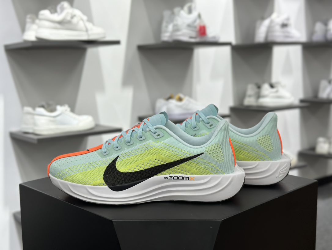 耐克Nike Air Zoom Pegasus Plus”Glacier Blue Life Lime”飞马慢跑鞋“针织浅绿黄酸橙黑钩子”FQ7261-400