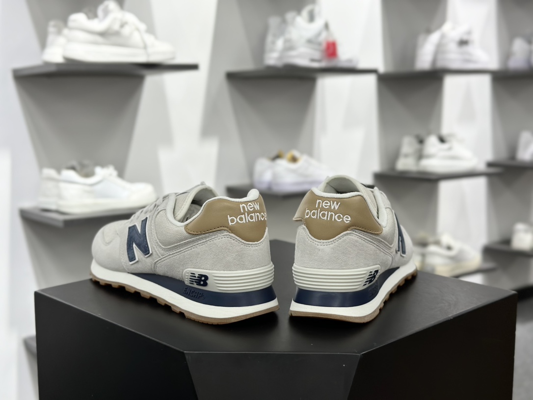 新百伦New Balance U574升级版系列低帮复古休闲运动慢跑鞋“浅灰海军蓝棕”U574LGI