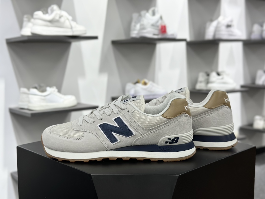 新百伦New Balance U574升级版系列低帮复古休闲运动慢跑鞋“浅灰海军蓝棕”U574LGI