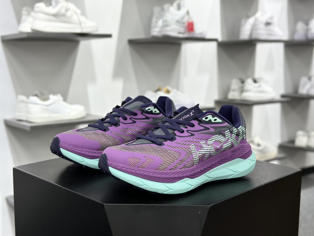 Hoka One One Tecton X 2 M 钛氪动X2系列低帮厚底轻量休闲运动慢跑鞋“网织紫灰浅月”1134507/OFNS