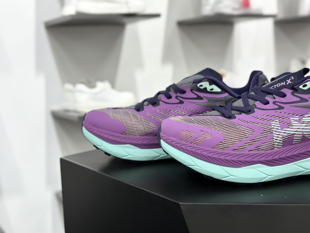 Hoka One One Tecton X 2 M 钛氪动X2系列低帮厚底轻量休闲运动慢跑鞋“网织紫灰浅月”1134507/OFNS