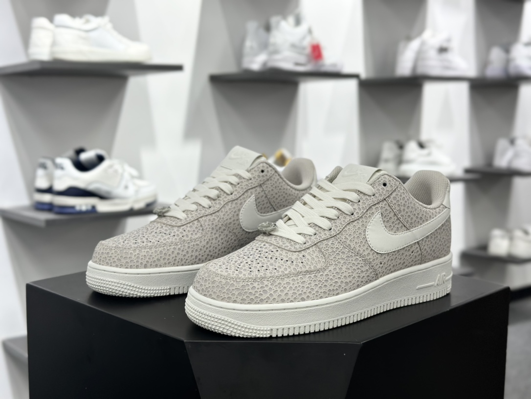 耐克Nike Air Force 1 ’07 Low”Safari Phantom”空军一号系列经典低帮板鞋“米白石斑纹”FV6519-001