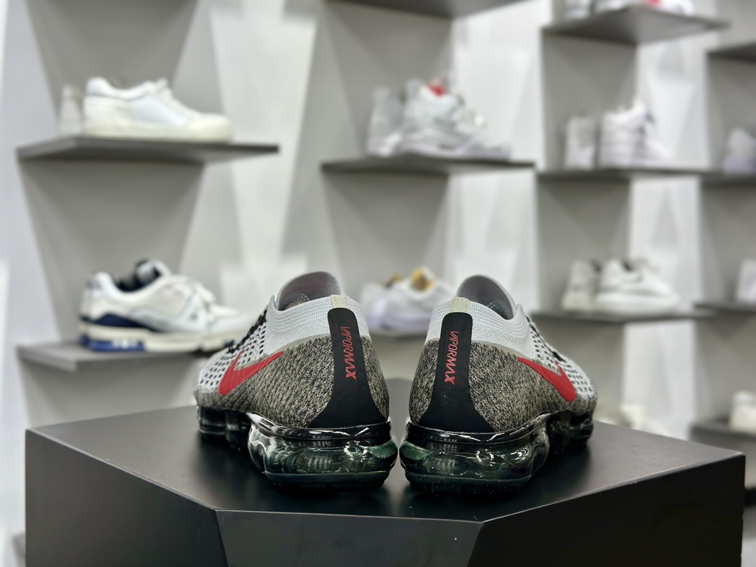 耐克Nike Air VaporMax 2023 Flyknit FK”Pure Platinum Court Blue”2023款大气垫慢跑鞋“针织灰黑红”849558-020