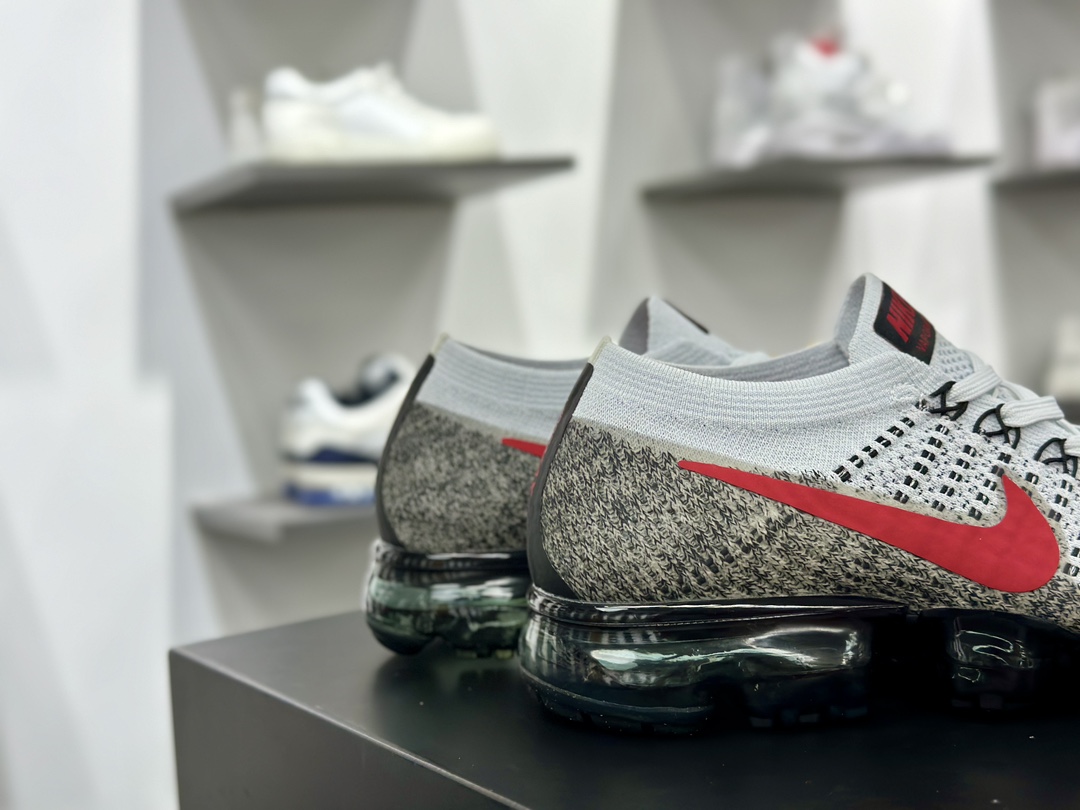 耐克Nike Air VaporMax 2023 Flyknit FK”Pure Platinum Court Blue”2023款大气垫慢跑鞋“针织灰黑红”849558-020