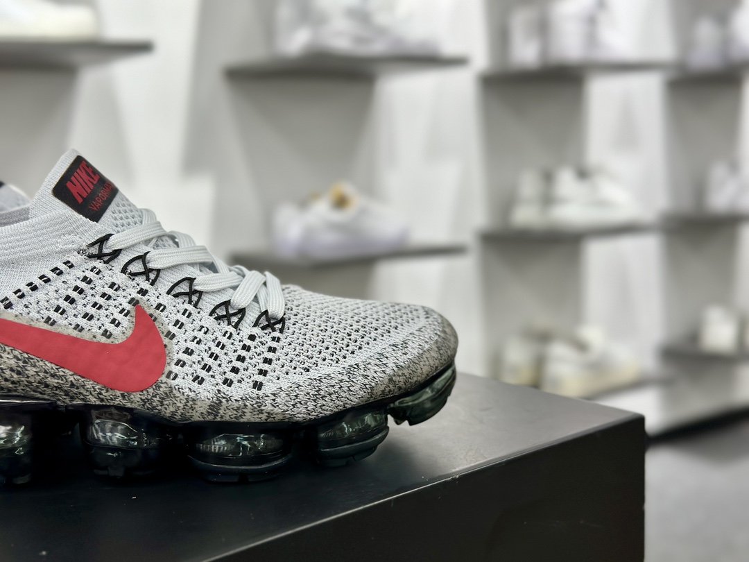 耐克Nike Air VaporMax 2023 Flyknit FK”Pure Platinum Court Blue”2023款大气垫慢跑鞋“针织灰黑红”849558-020