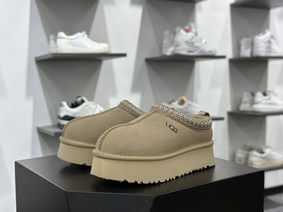 E4 UGG 塔茨系列加厚款 穆勒风包头5CM半拖鞋 民族风秋冬雪地靴