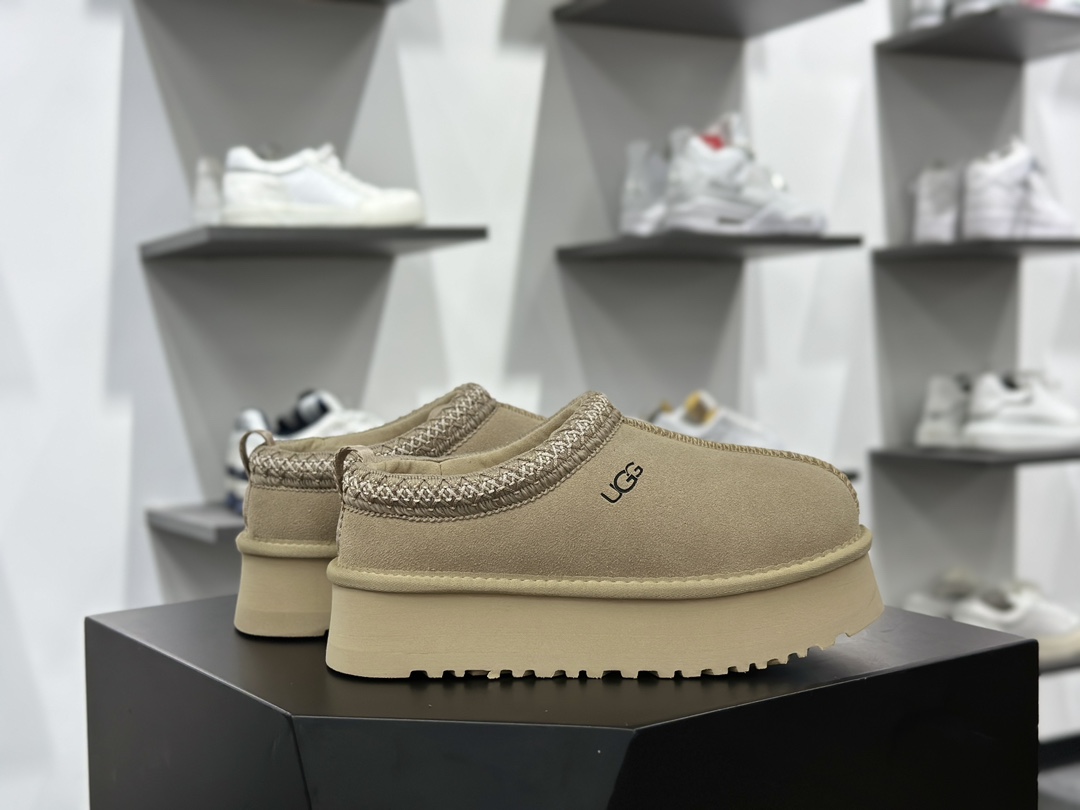 E4 UGG 塔茨系列加厚款 穆勒风包头5CM半拖鞋 民族风秋冬雪地靴