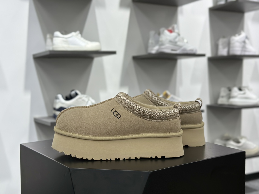 E4 UGG 塔茨系列加厚款 穆勒风包头5CM半拖鞋 民族风秋冬雪地靴
