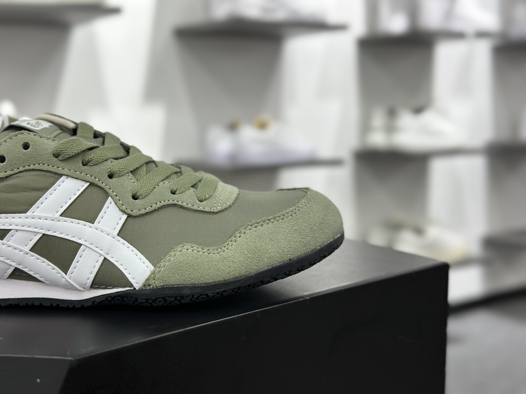 鬼塚虎/Onitsuka Tiger Serrano Low 塞拉诺系列低帮薄底复古经典百搭休闲慢跑鞋“绿白”1183B400-304