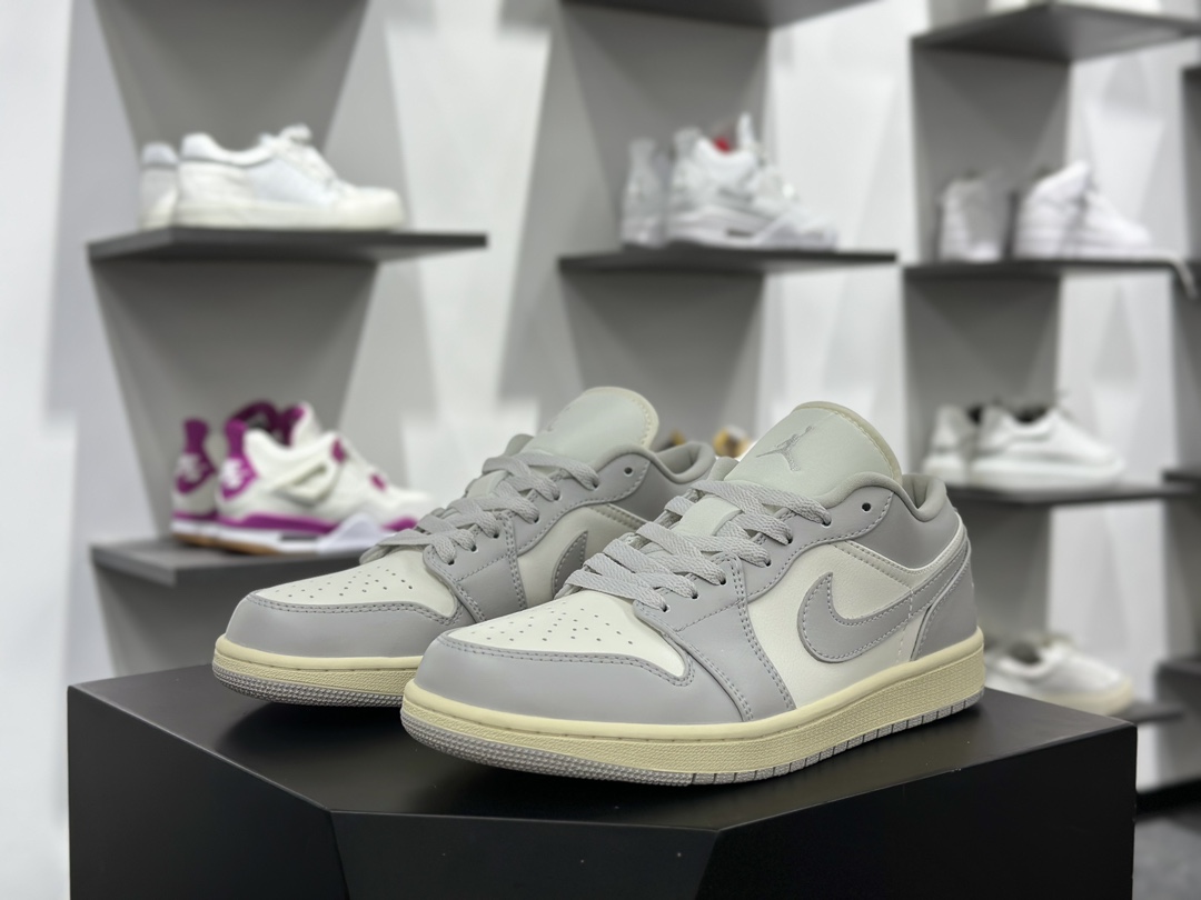 耐克Nike Air Jordan 1 Low”Light Grey/Sail”AJ1乔丹一代低帮篮球鞋“浅灰帆白”DC0774-103