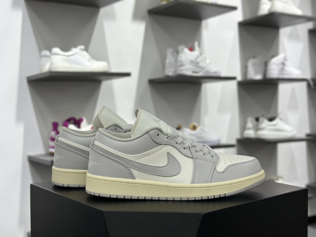 耐克Nike Air Jordan 1 Low”Light Grey/Sail”AJ1乔丹一代低帮篮球鞋“浅灰帆白”DC0774-103