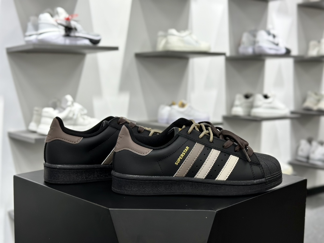 阿迪达斯/三叶草Adidas Originals Superstar”Yellow Black”经典贝壳头系列低帮板鞋“摩卡黑渐变”EG4959