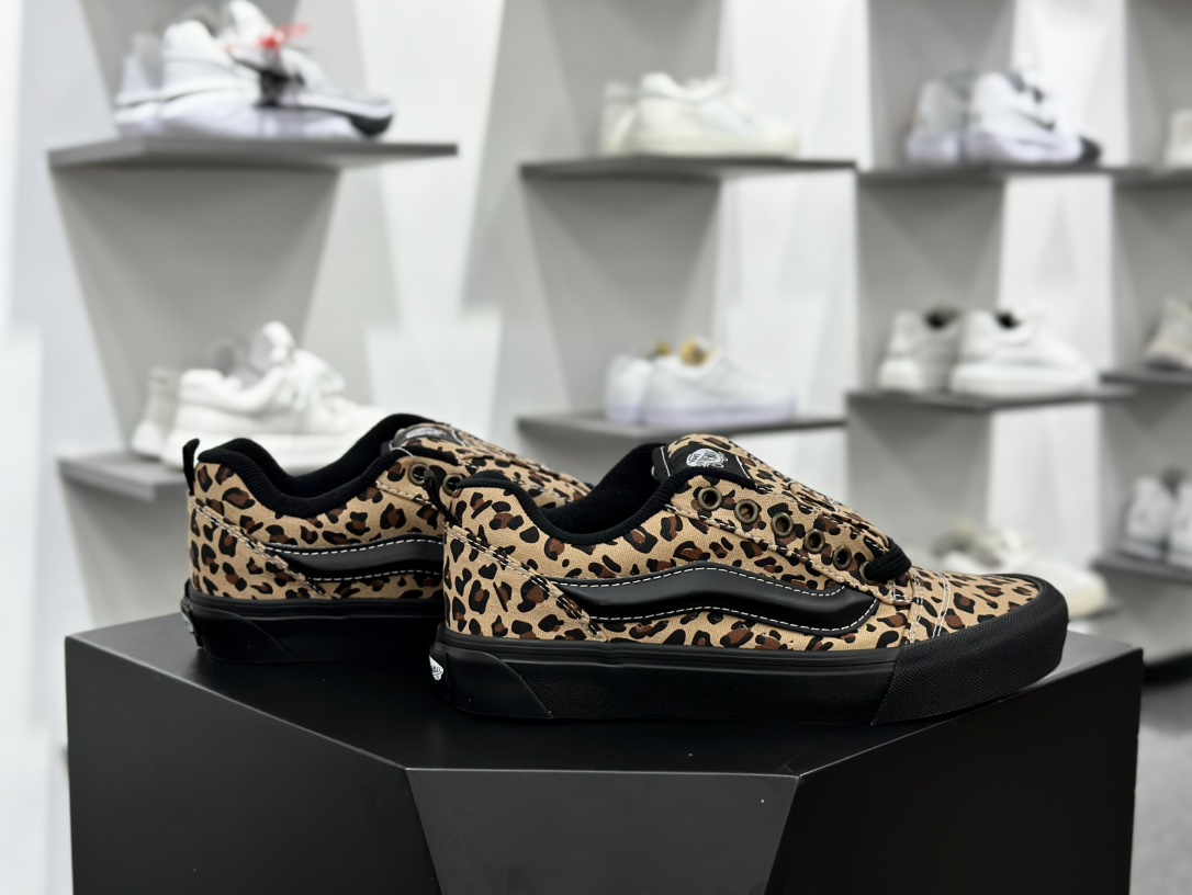 Vans Kun Skool 豹纹面包鞋 舒适百搭范斯防滑减震 低帮板鞋