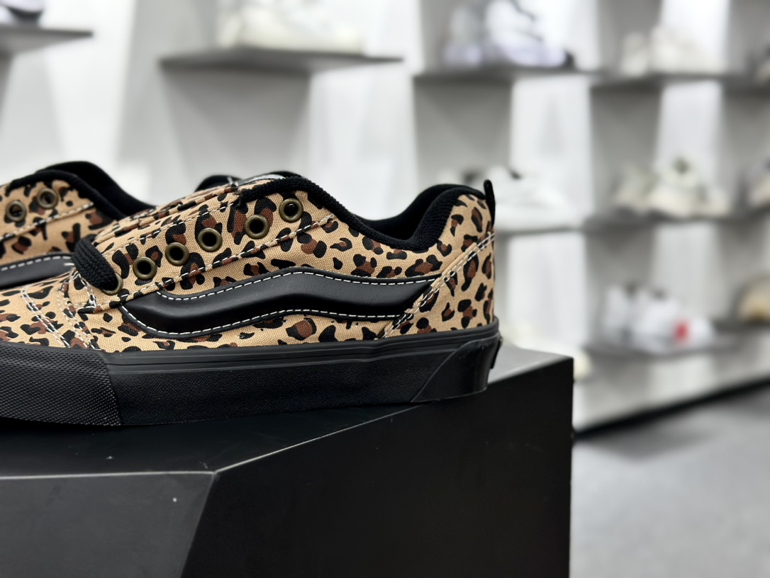 Vans Kun Skool 豹纹面包鞋 舒适百搭范斯防滑减震 低帮板鞋