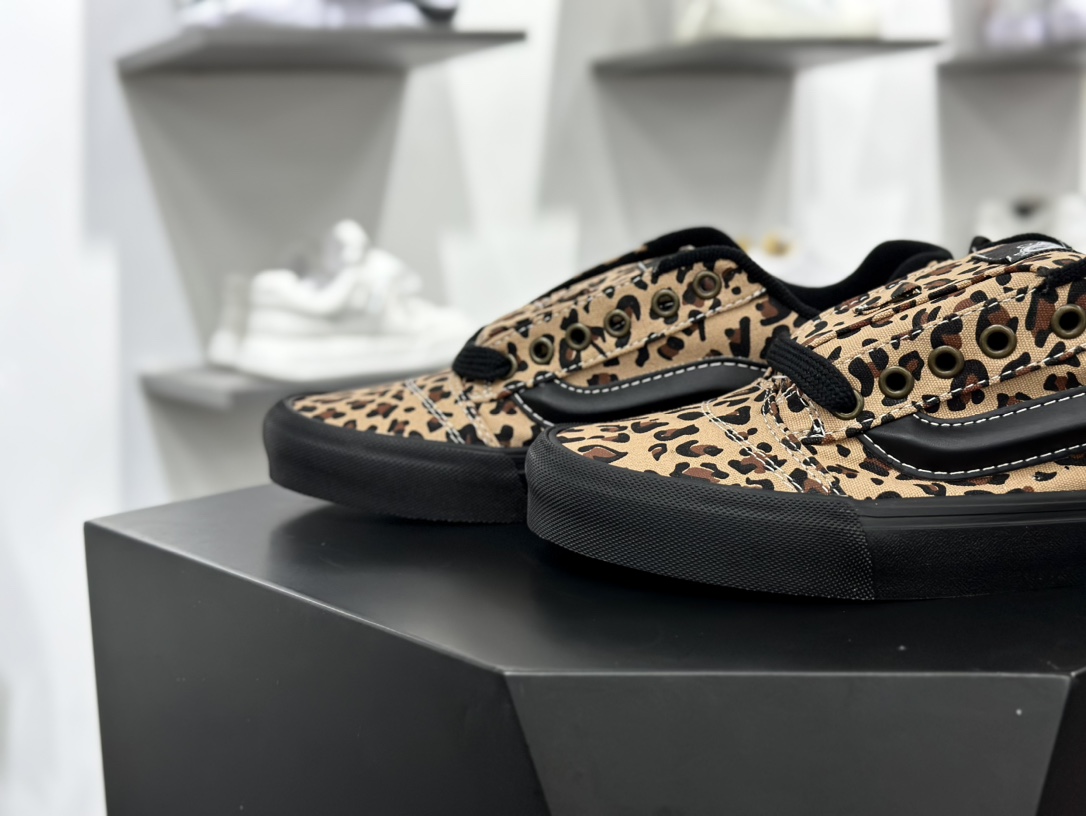 Vans Kun Skool 豹纹面包鞋 舒适百搭范斯防滑减震 低帮板鞋