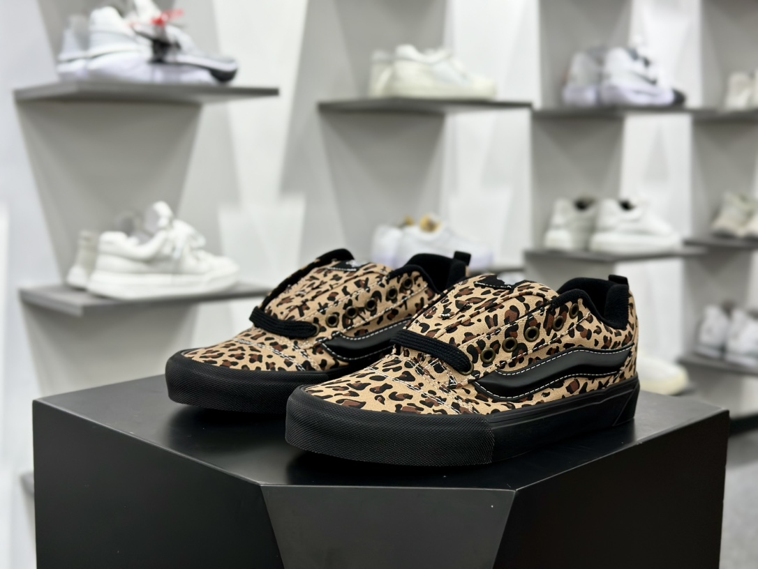 Vans Kun Skool 豹纹面包鞋 舒适百搭范斯防滑减震 低帮板鞋