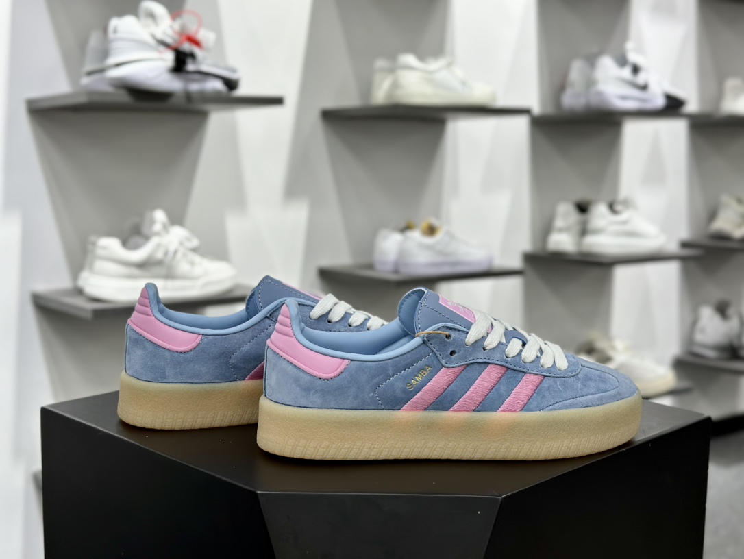 Adidas三叶草SAMBA ROSE 厚底休闲板鞋 JH8836