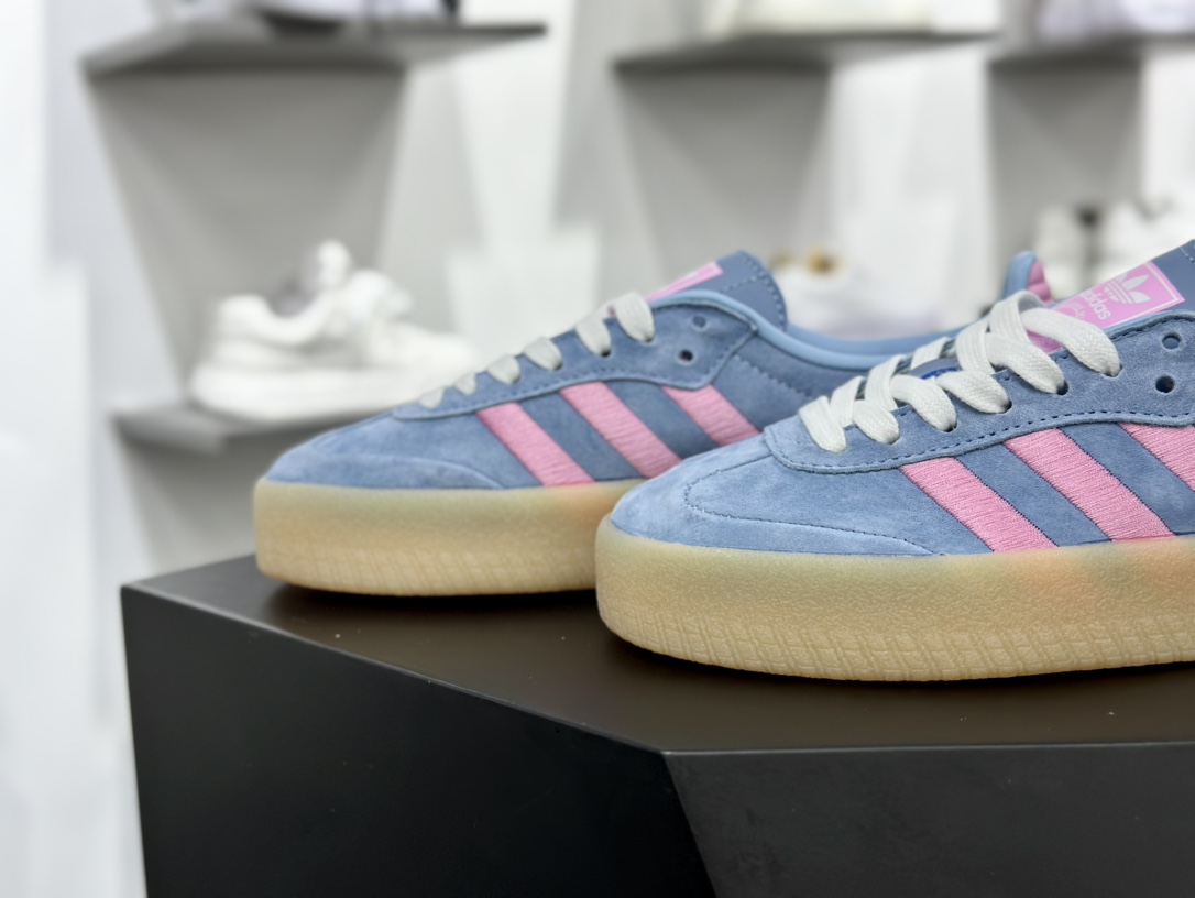 Adidas三叶草SAMBA ROSE 厚底休闲板鞋 JH8836