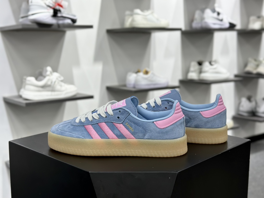 Adidas三叶草SAMBA ROSE 厚底休闲板鞋 JH8836