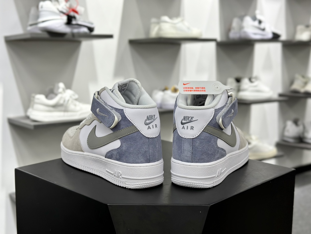 Nike Air Force 1 Mid 07 麂皮灰白蓝 AL6896-557