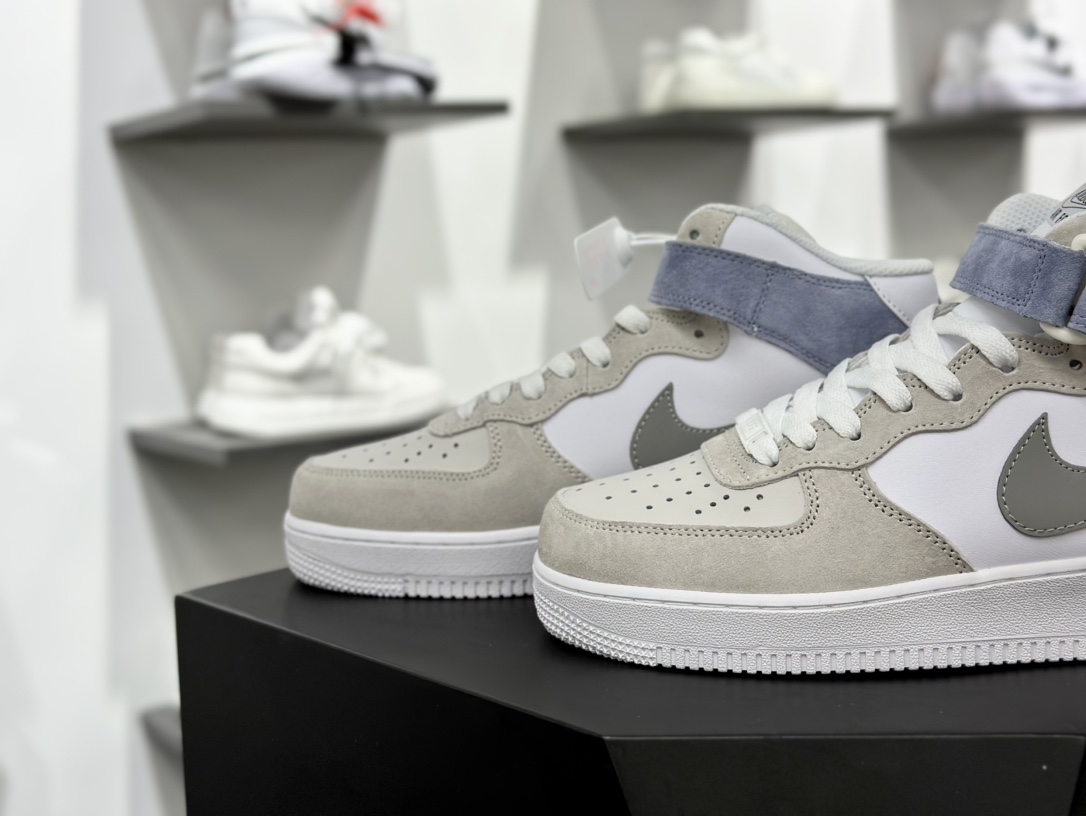 Nike Air Force 1 Mid 07 麂皮灰白蓝 AL6896-557