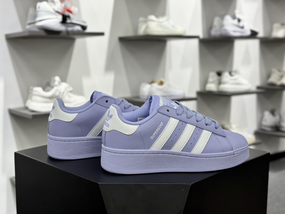 Adidas Originals Superstar XLG 厚底 白黑贝壳头 ID5753