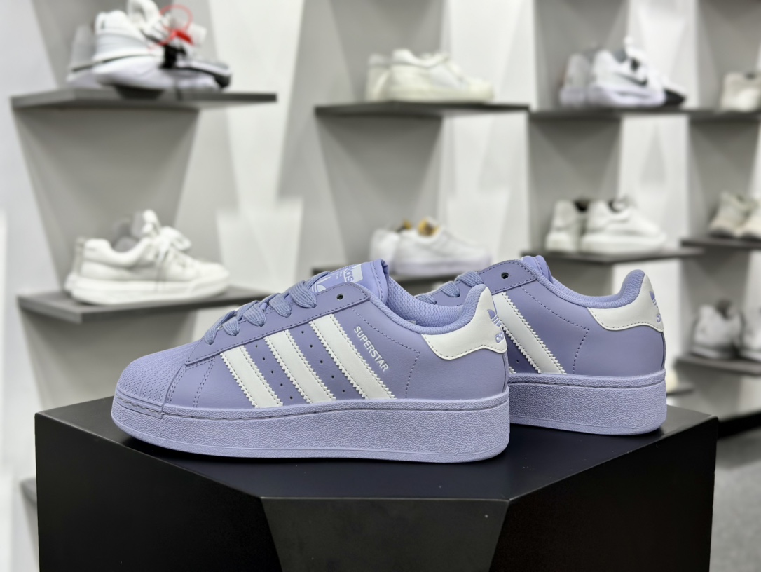 Adidas Originals Superstar XLG 厚底 白黑贝壳头 ID5753