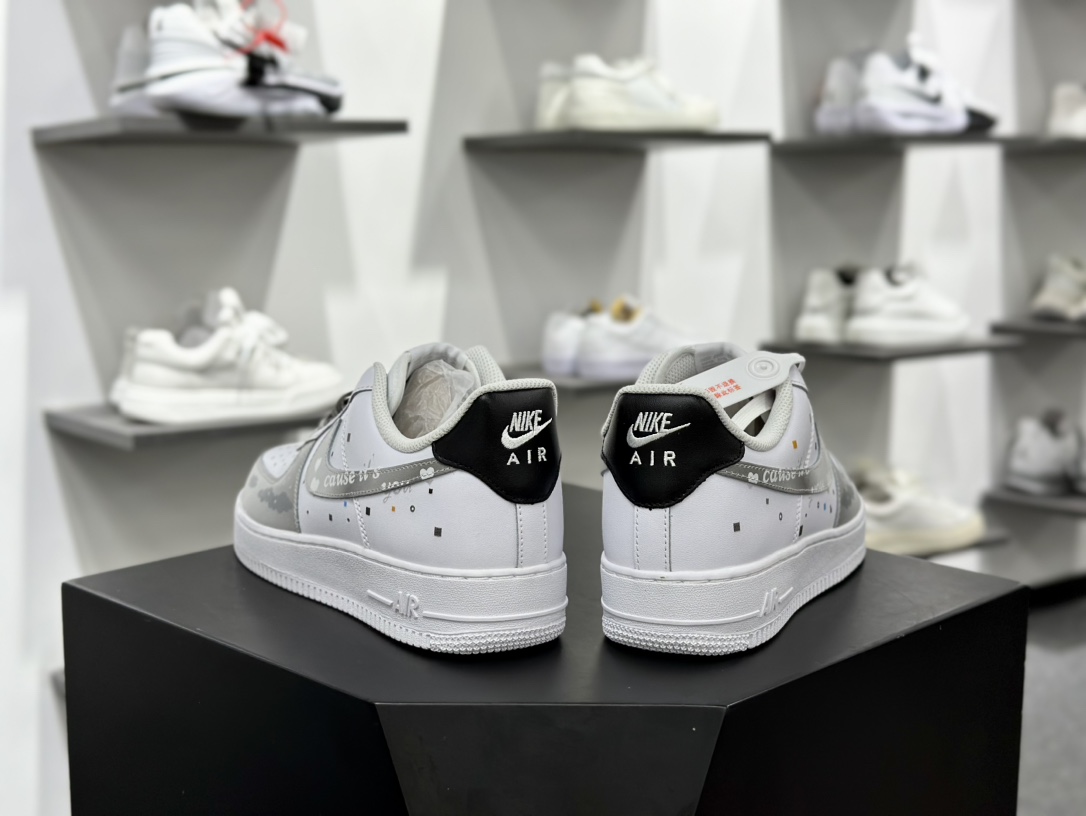 耐克Nike Air Force 1 07 LV8 Low”White/Grey/Cloud”空军一号板鞋“白灰云朵涂鸦”CW2288-312