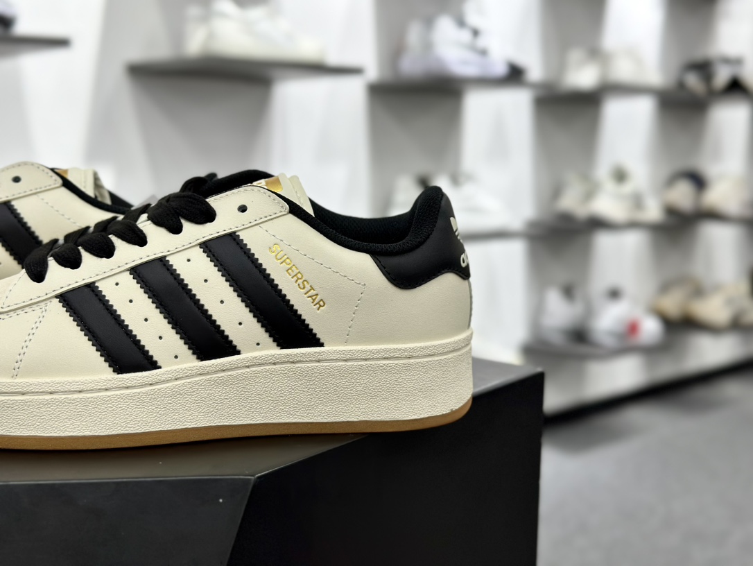 Adidas Originals Superstar XLG 厚底 白黑贝壳头 ID5698