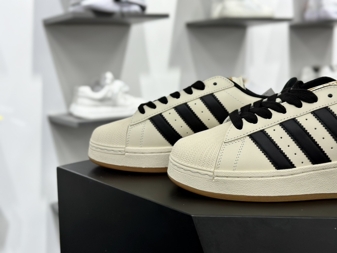 Adidas Originals Superstar XLG 厚底 白黑贝壳头 ID5698