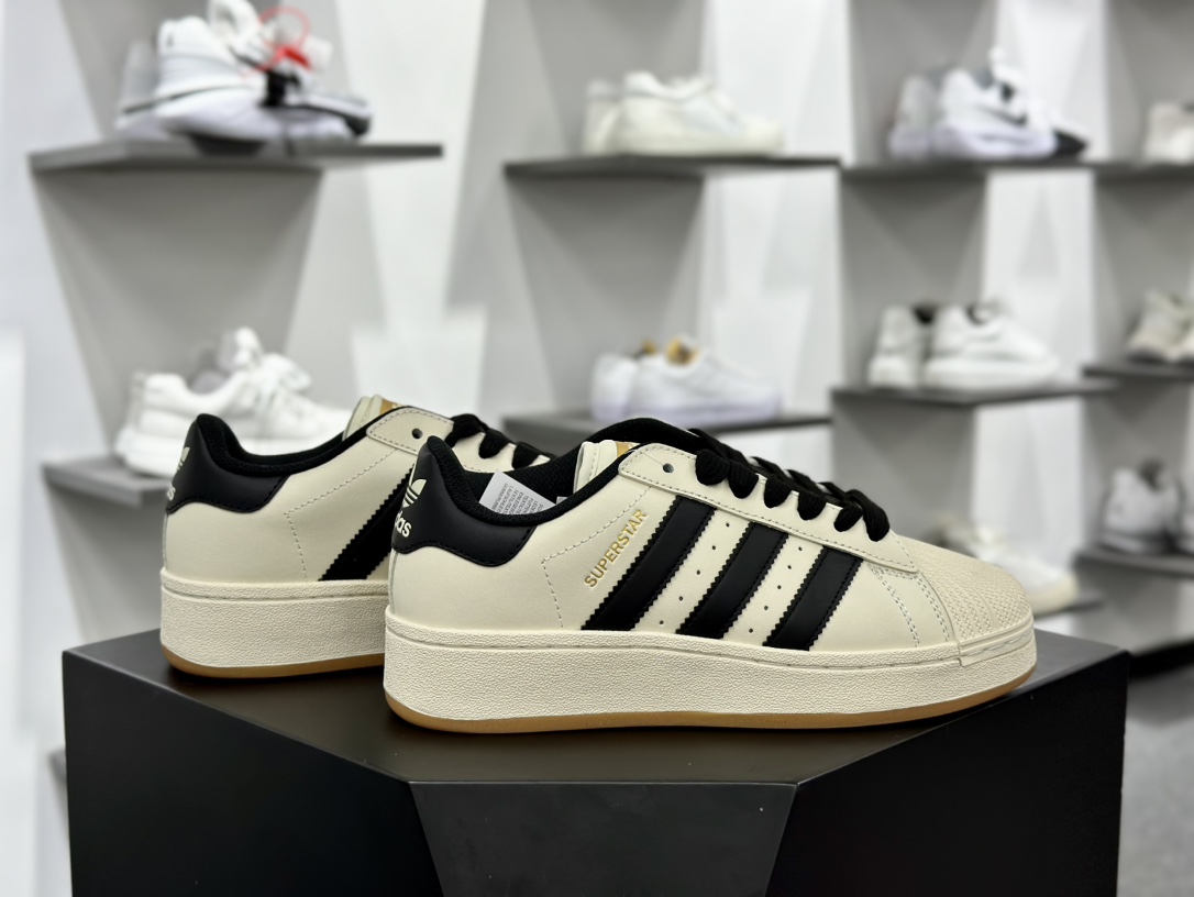 Adidas Originals Superstar XLG 厚底 白黑贝壳头 ID5698