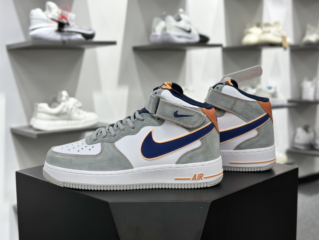 Nike Air Force 1 Mid 07 麂皮灰白蓝 CQ5059-203