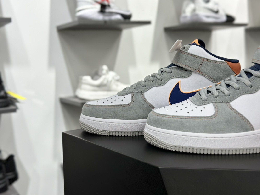 Nike Air Force 1 Mid 07 麂皮灰白蓝 CQ5059-203