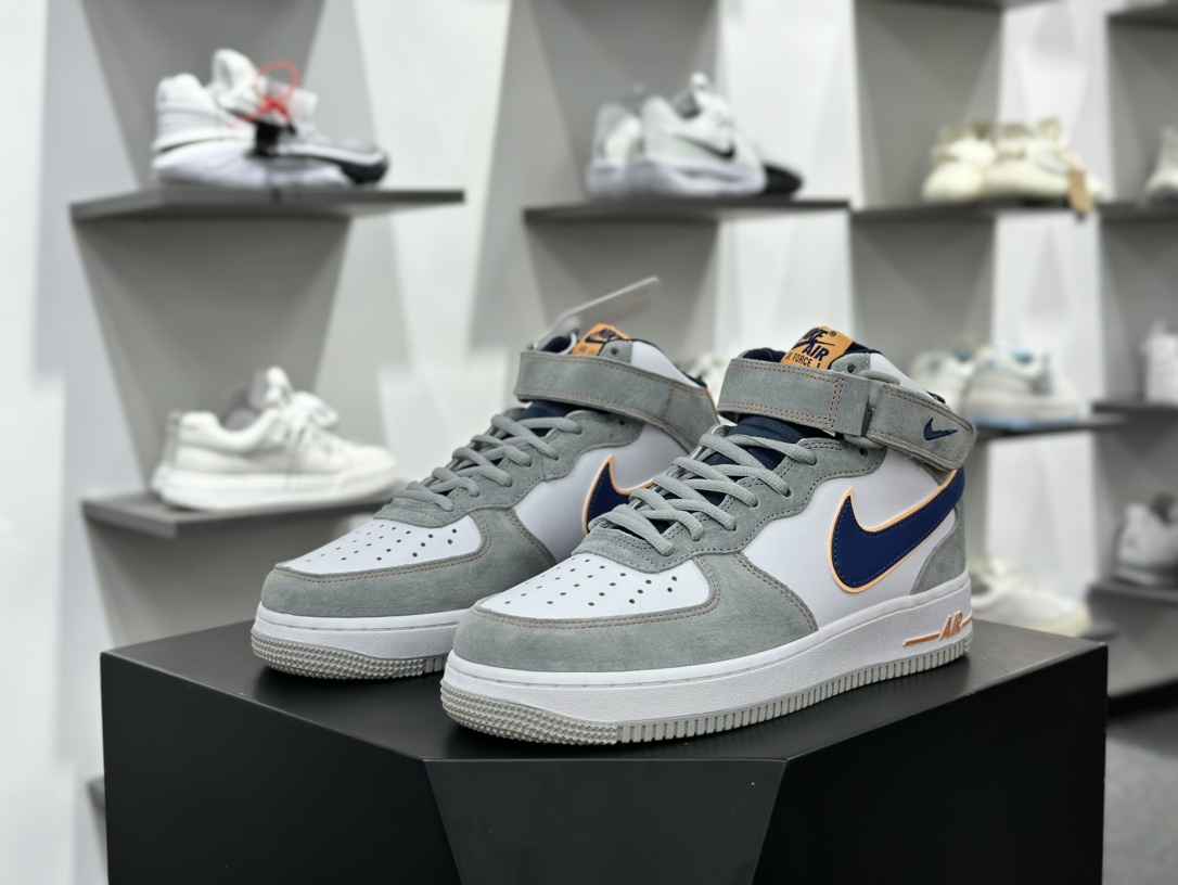 Nike Air Force 1 Mid 07 麂皮灰白蓝 CQ5059-203