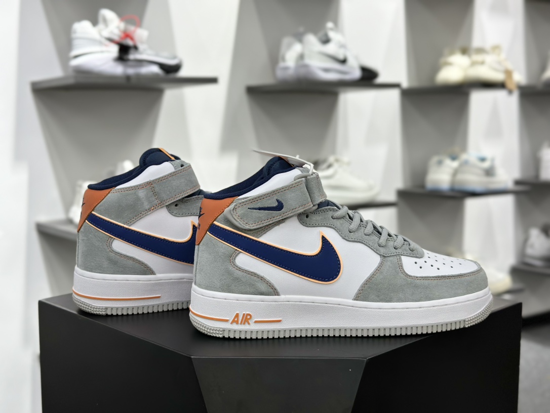 Nike Air Force 1 Mid 07 麂皮灰白蓝 CQ5059-203