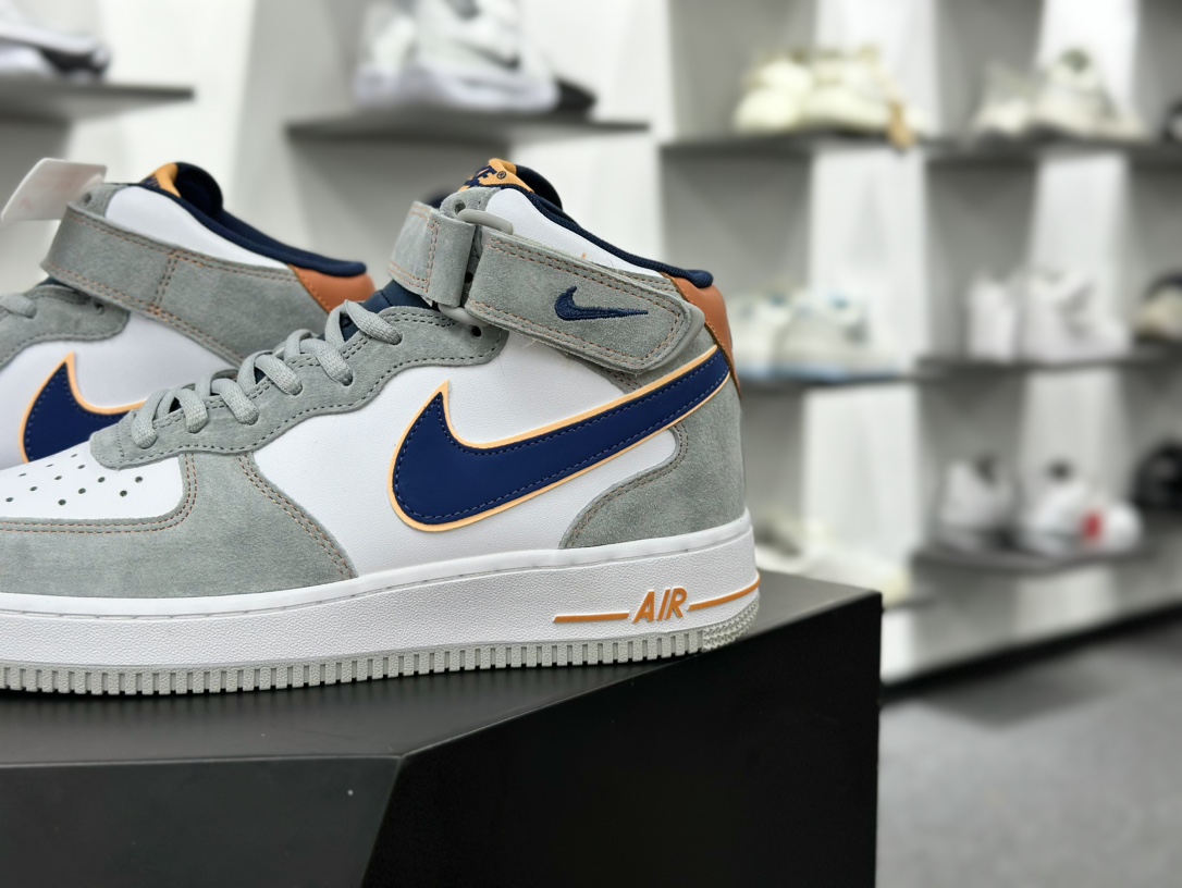 Nike Air Force 1 Mid 07 麂皮灰白蓝 CQ5059-203