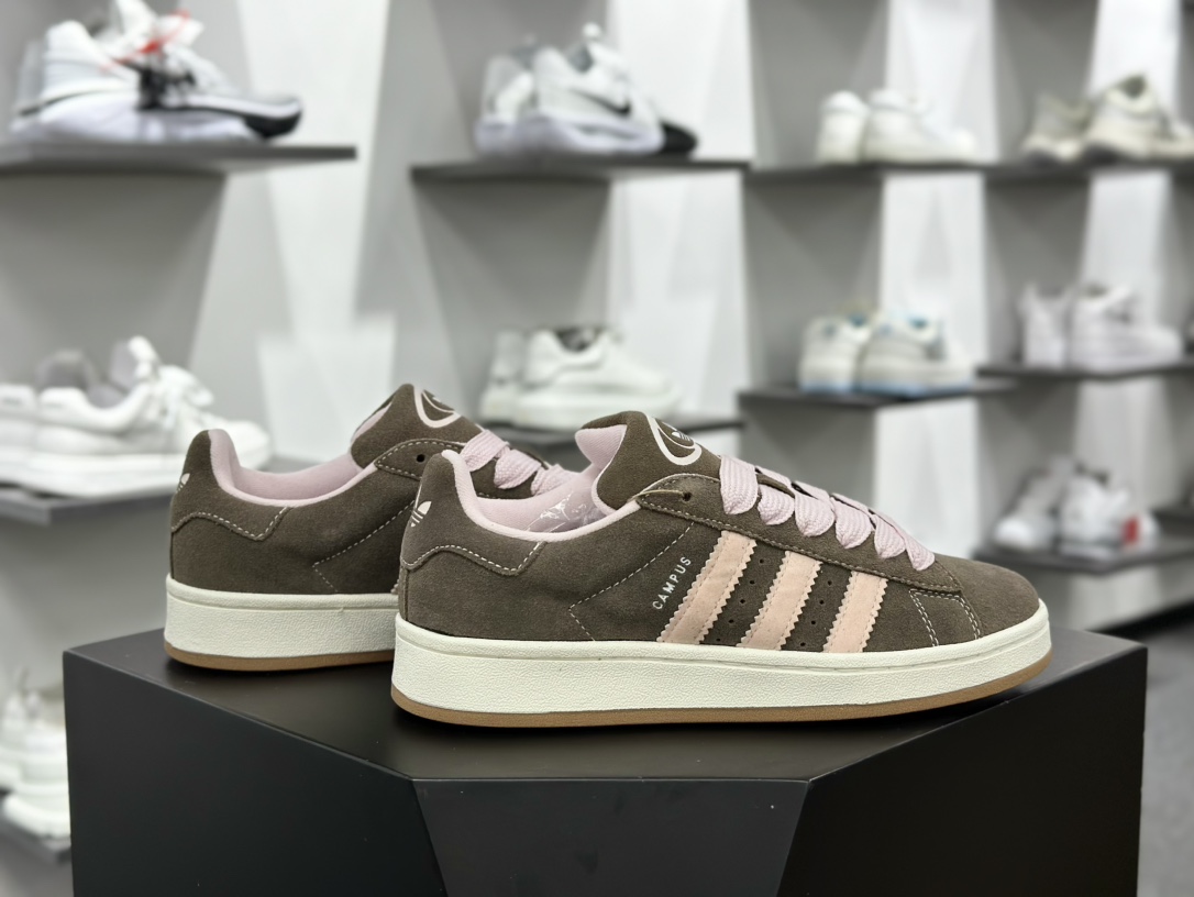 阿迪达斯Adidas Originals Campus 00s 学院系列板鞋 “翻毛摩卡深棕粉”HQ4569