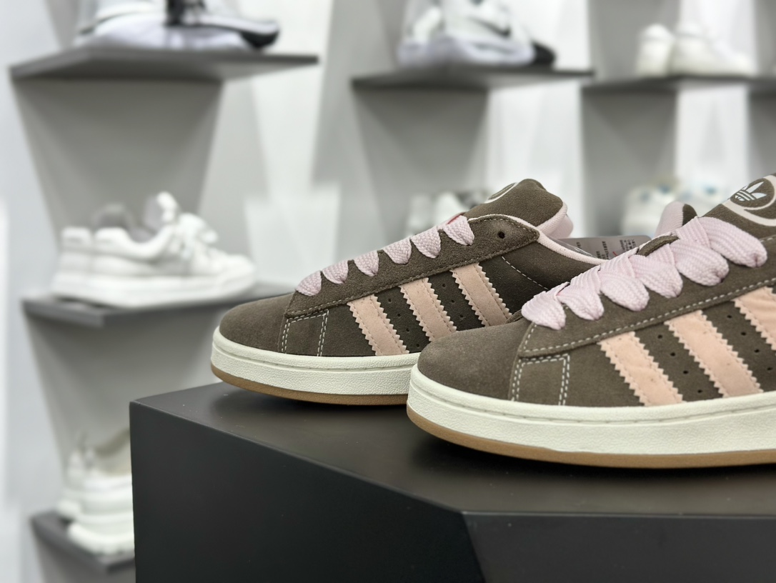 阿迪达斯Adidas Originals Campus 00s 学院系列板鞋 “翻毛摩卡深棕粉”HQ4569